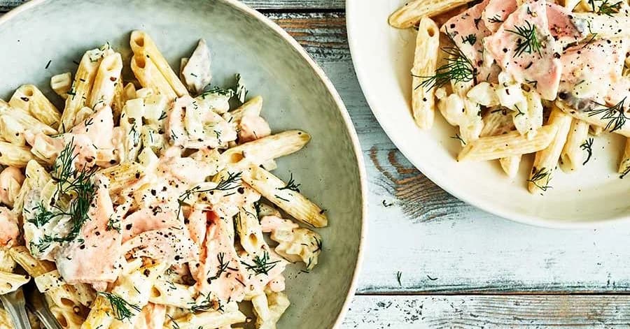 Creamy salmon pasta, image from BBC Good Food