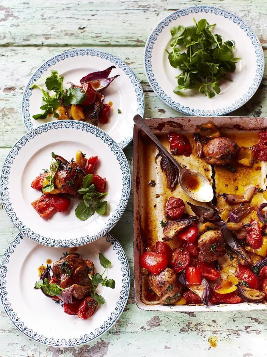 Hit 'n' run traybaked chicken, image from Jamie Oliver