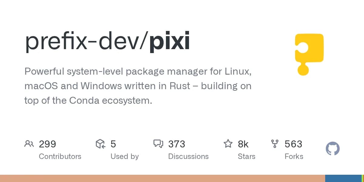 Pixi, image from prefix.dev · GitHub