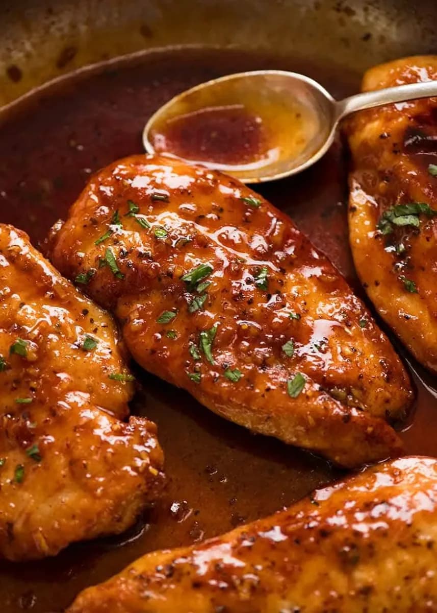 Honey garlic chicken breast, image from RecipeTin Eats